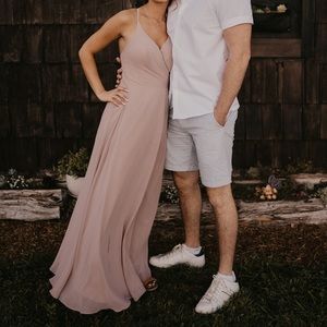 Azazie Davis Taupe dress